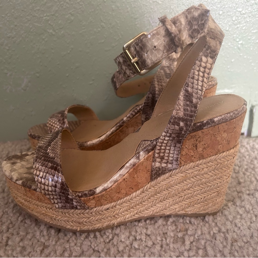 Snakeskin wedges